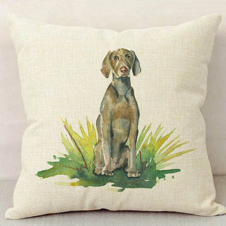 Watercolor Weimaraner Dog Pillow Case for wholesale by Meadowbrook Lane