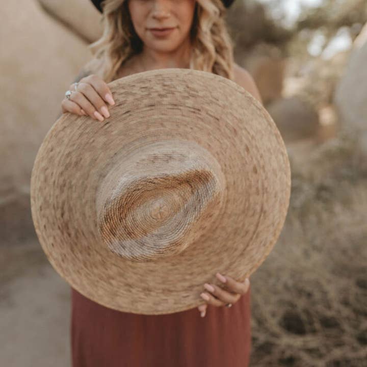 Palm Leaf Wide Brim Toasted Lacquer Hat and other Purchase Wholesale leah. Free Returns & Net 60 Terms on Faire trending on Faire.