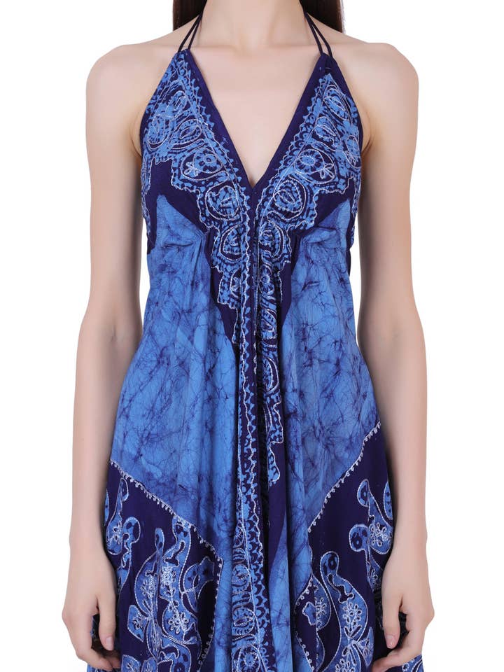 Advance Apparels – wholesale Dress – Women's – Batik Scarf Dress Elastic Back 145817