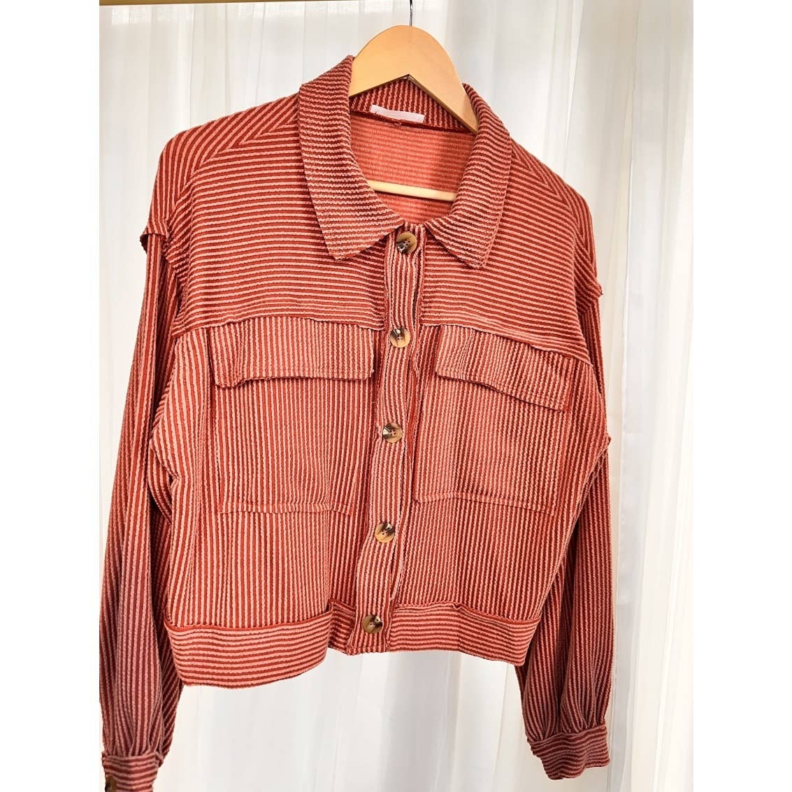 Reborn J - Wholesale Shirt Jacket/Shacket - Women's - CROP BUTTON JACKET WITH POCKET17