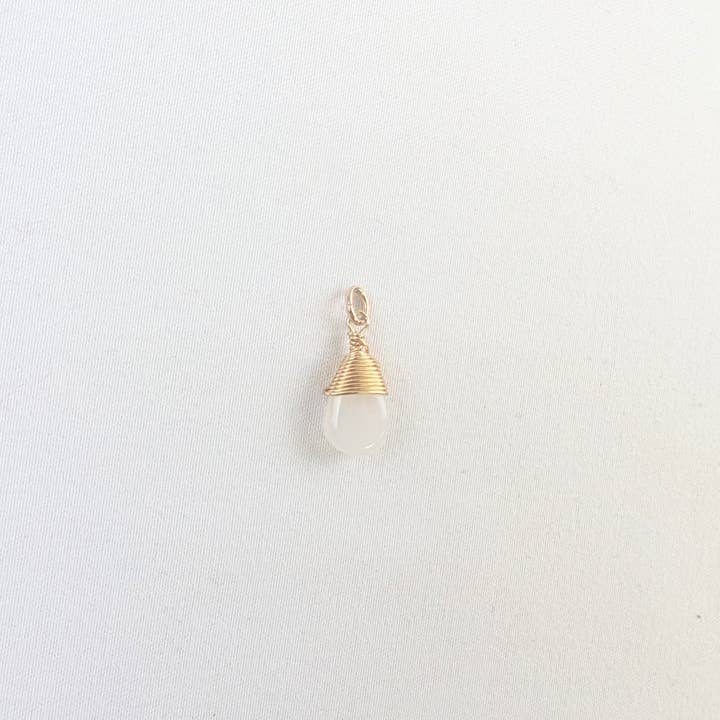 Forai - Wholesale Individual Charm/Pendant - Opportunity White Moonstone Charms in Gold - Pack of 42