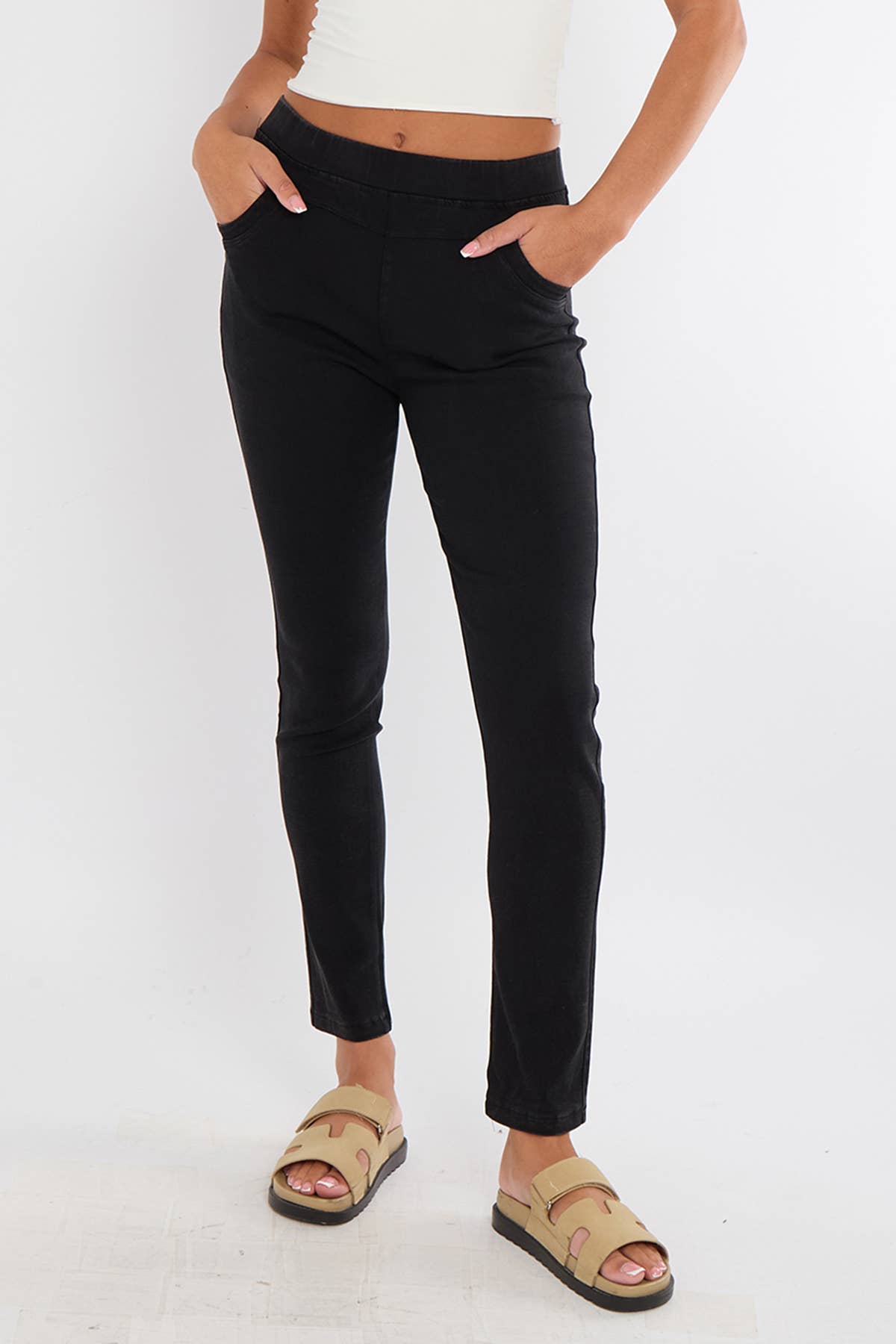 Superbia - Wholesale Pants - Women's -  High Waist 4 way Pull-on Stretch Stone Wash Magic Jeggings1