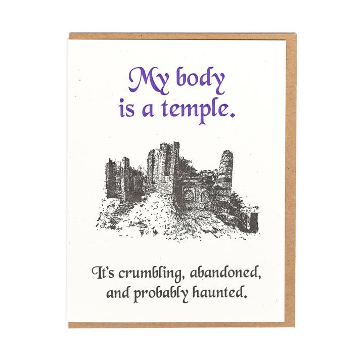 Temple Greeting Card for wholesale by Lady Pilot Letterpress