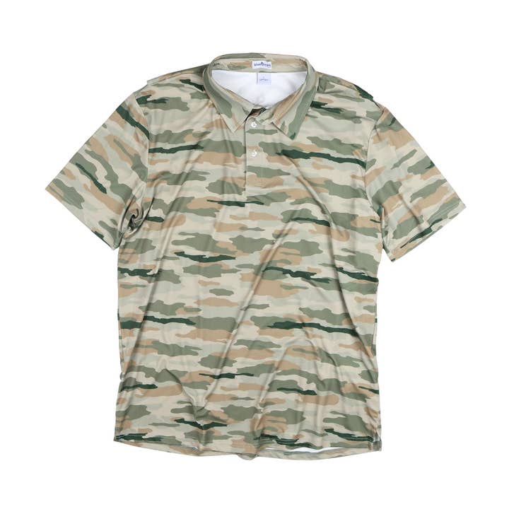 Men's - Classic Camo Polo Short Sleeve Shirt for wholesale by BlueQuail Clothing Co.