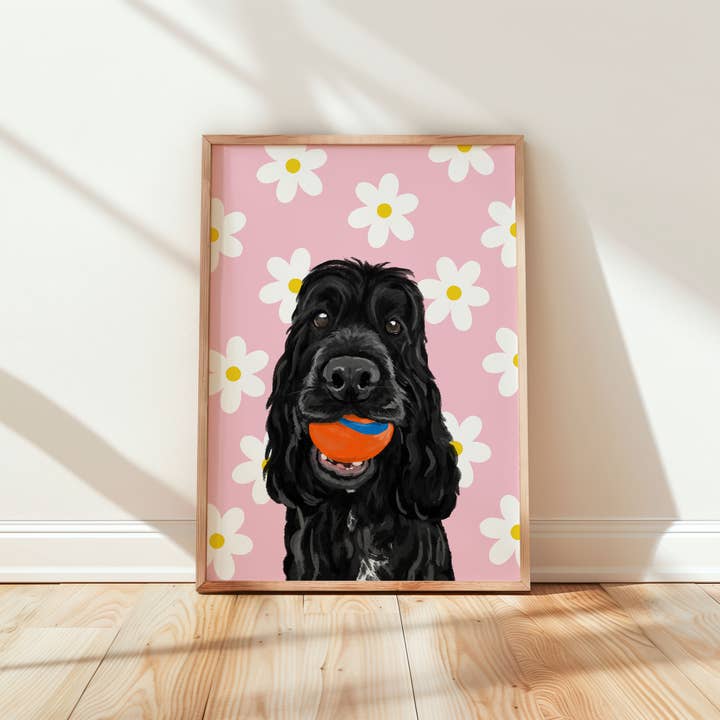 Impression de chien, art canin, estampes de printemps, A4 pour la vente par Richarts Designs