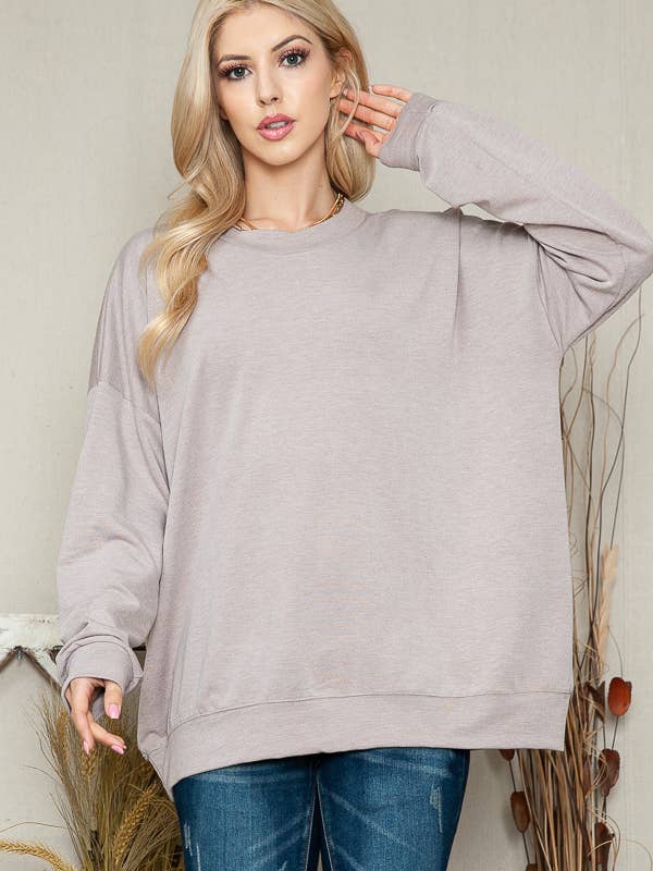2-TONE OVERSIZED SWEATSHIRT for wholesale by Burgundy Apparel