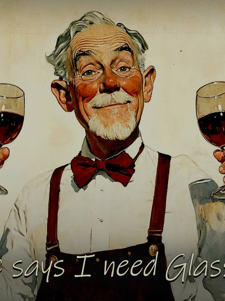 Le docteur dit que j'ai besoin de lunettes - Impressions d'art mural sur le vin – Œuvre 8″x10″ pour cadre 11″x14″ pour la vente par Mowbi