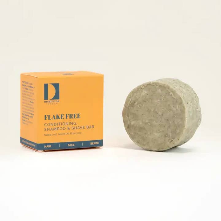 FLAKE FREE Multi-Tasking Conditioning, Shampoo & Shave Bar for wholesale by Disruptor London