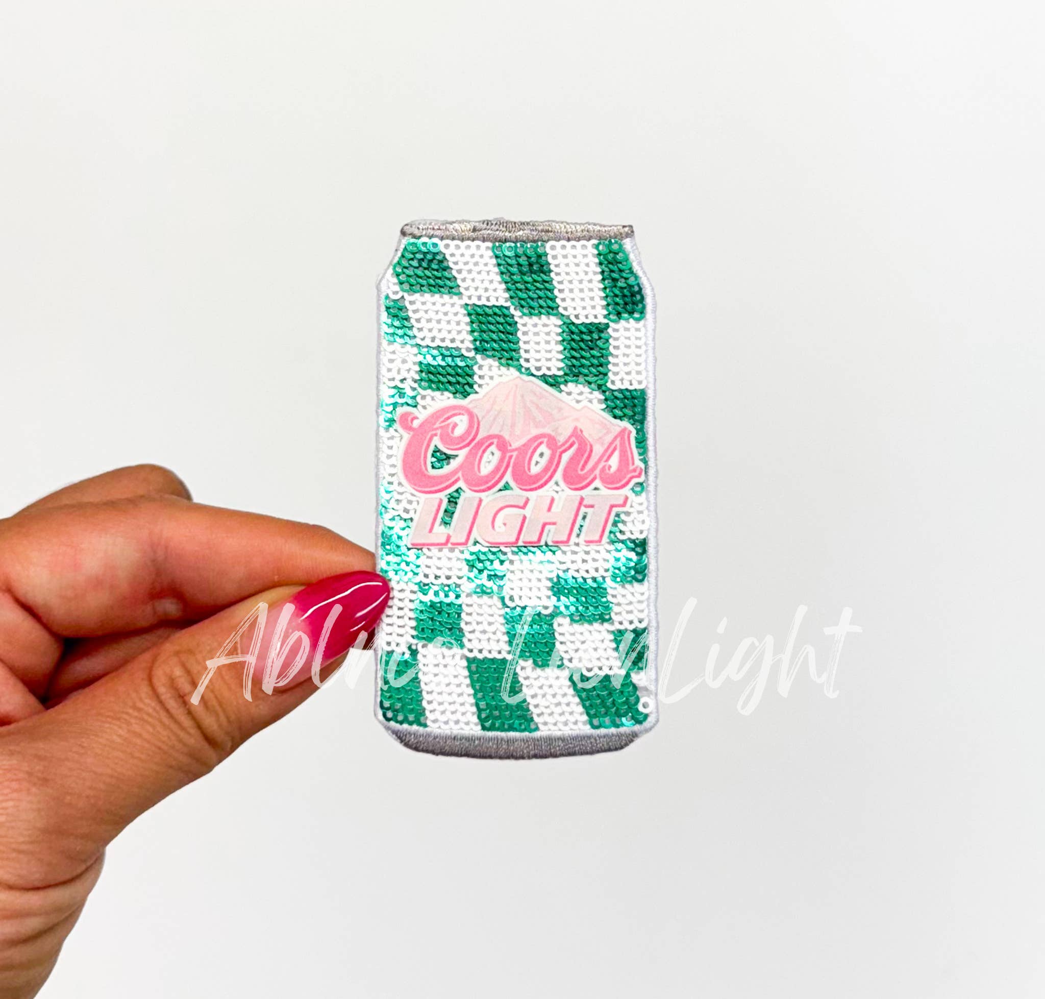 ABLNco - Wholesale Patch - Checkered Green Coors Beer Sequin Patch