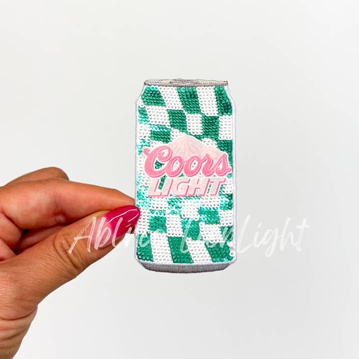ABLNco - Wholesale Patch - Checkered Green Coors Beer Sequin Patch0