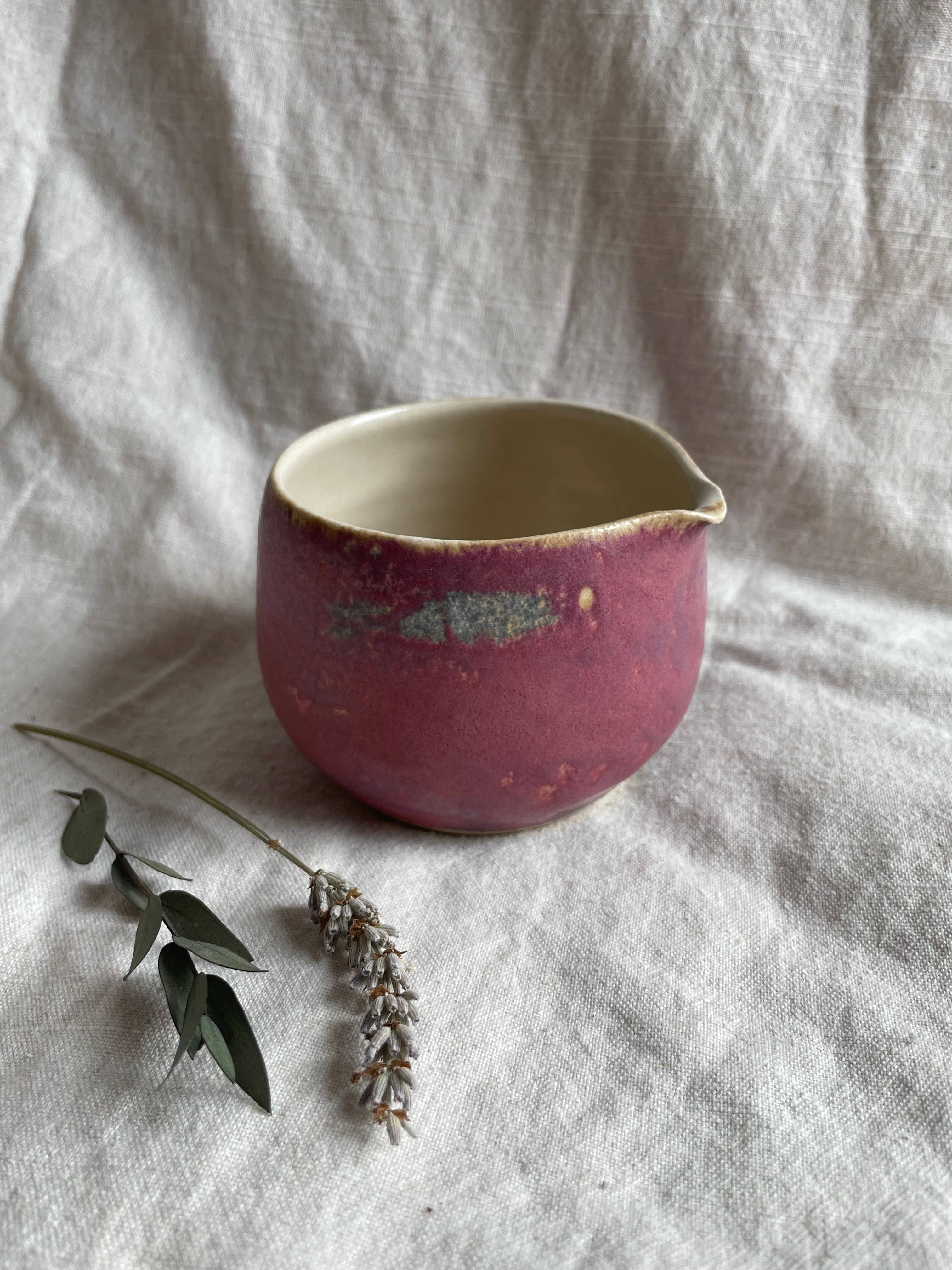 Charlotte Manser Ceramics - Wholesale Bowl - Dark Pink ceramic matcha bowl 0