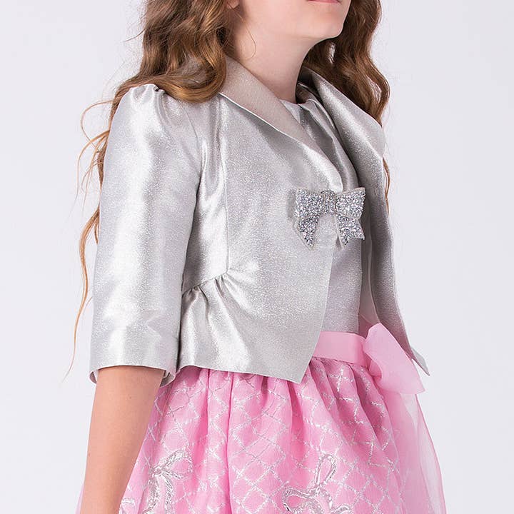 Chaqueta Plateada Brillante para Niñas para venta al por mayor de Mama Luma