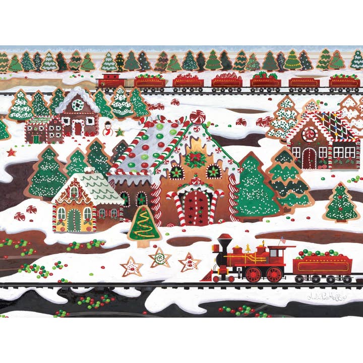 Gingerbread Christmas 550 piece Christmas Puzzle for wholesale by Heritage Puzzle