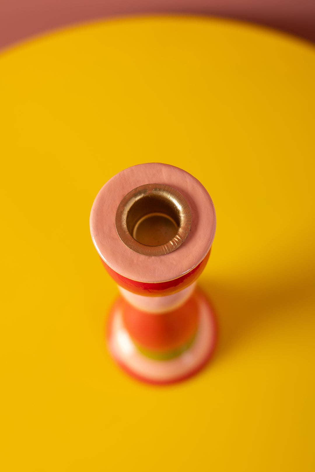 Ian Snow Ltd – Engroshandel Lyseholder – Rød & Pink Håndmalet Trælysestage3