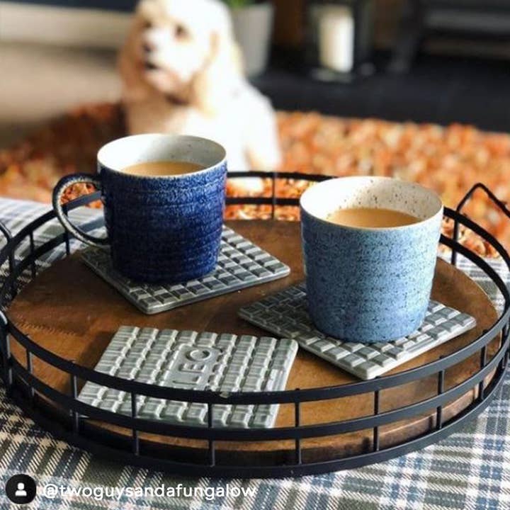 Denby - Wholesale Coffee Mug - Studio Blue Cobalt and Pebble Ridged Coffee Mug