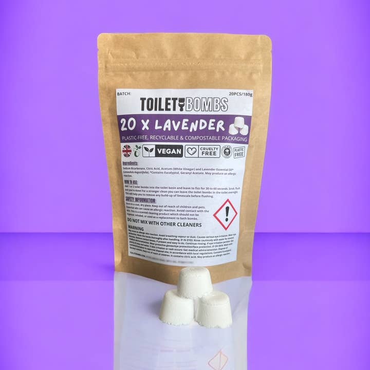 Eco Earth Market - Wholesale Toilet Cleaner - Lavender Toilet Refresher Bombs - 20 Per Pack0