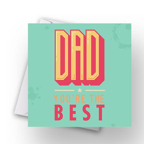 Carte de fête des pères rétro - Dad, you're the Best Father's Day pour la vente par Catherine Loves