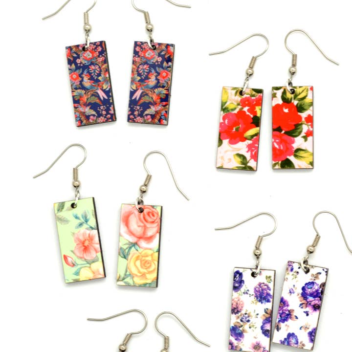 Vintage Wallpaper Dangle Earrings for wholesale by Dunitz & Company