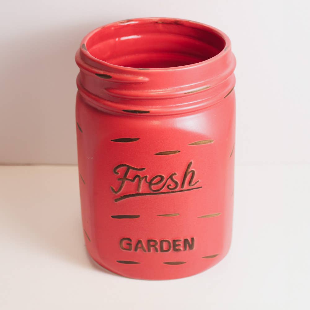 A Cheerful Giver - Wholesale Plant Pot - Mason Jar Planter (Red)1