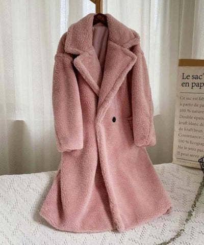 Rosa Clothing - Wholesale Fur/Faux Fur Coat - Women's - Plush long teddy fleece trench coat5