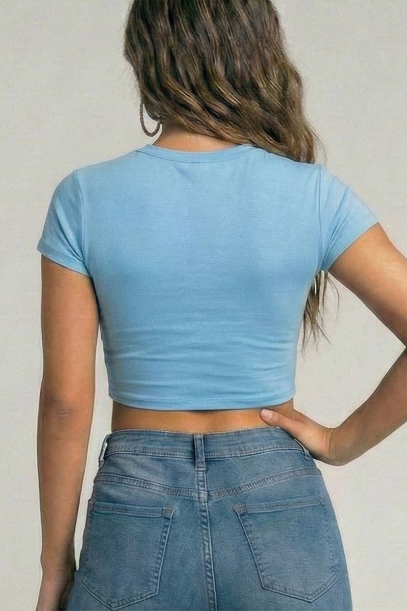 CAPELLA APPAREL - Wholesale Knit Top - Women's - Short Sleeve Roundneck Crop Top11