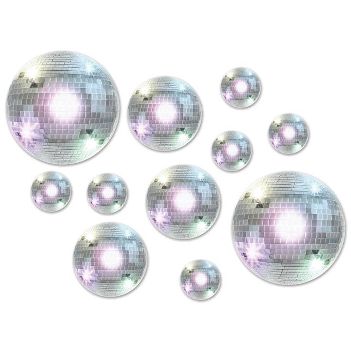Beistle - Wholesale Cutouts - Disco Ball Cutouts, 20 per package, cardstock, 2 sided print