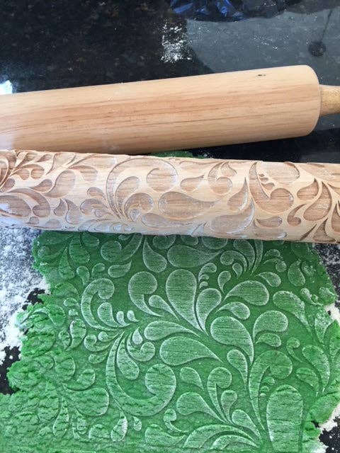 Sweet Rolling Pins - Wholesale Rolling Pin - Floral Swirl Embossed Rolling Pin – Baking & Crafting4