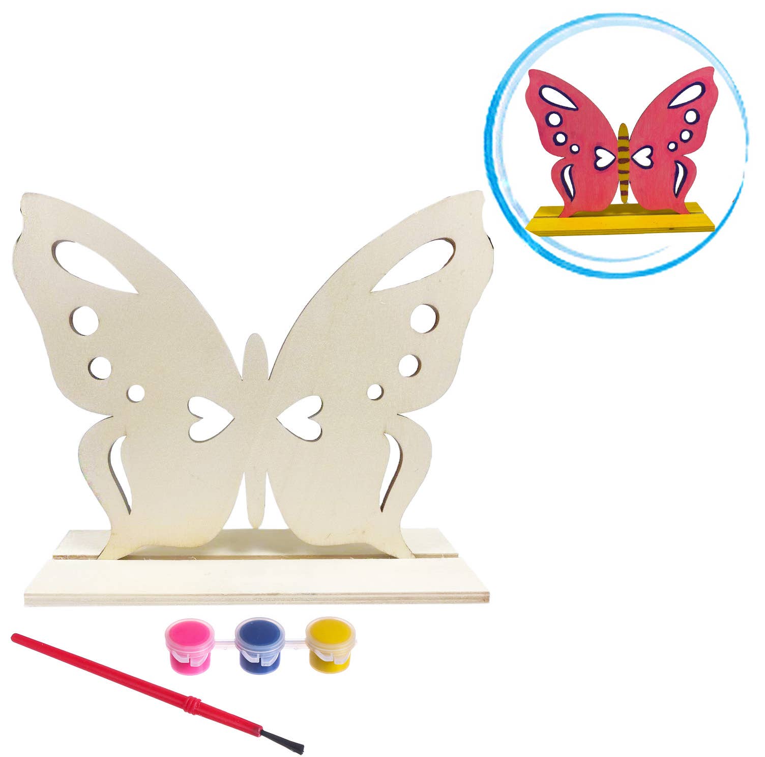 Angels Craft - Wholesale DIY Craft Kit - Kids - Wooden Painting Set- Butterfly1