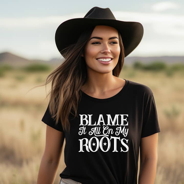 Blame it on my Roots Graphic T-Shirt for wholesale by Farmhouse Rags