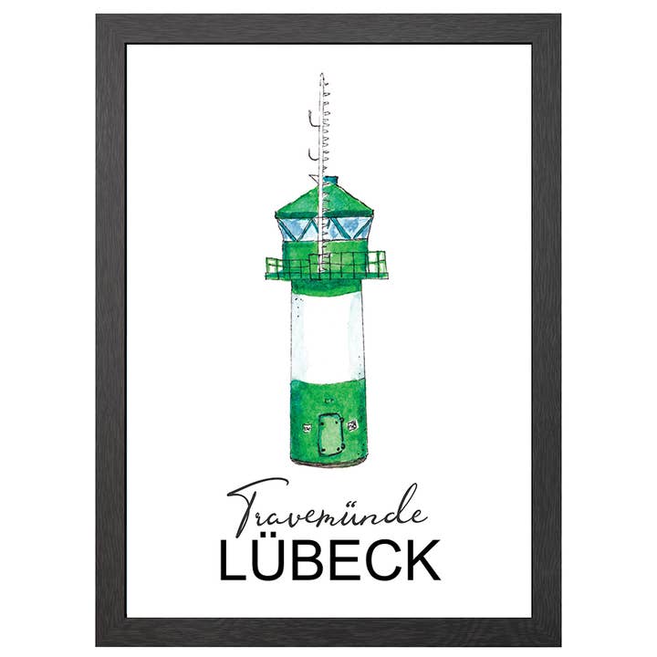 A2 Poster Travemunde Lighthouse in Frame for wholesale by JOYIN