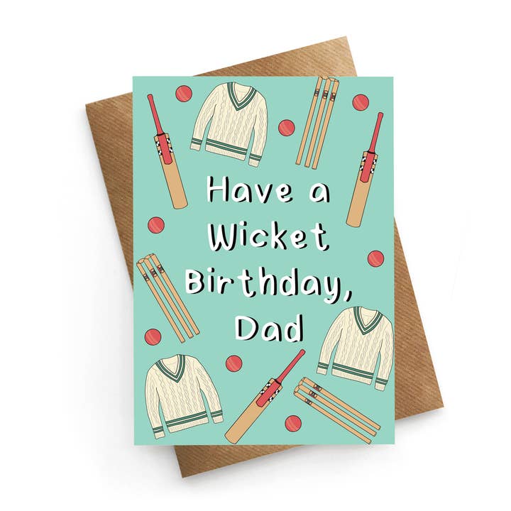 Papa Wicket - Carte de Cricket - Carte d'Anniversaire Drôle pour Papa pour la vente par STUCK SHOP GIFTS