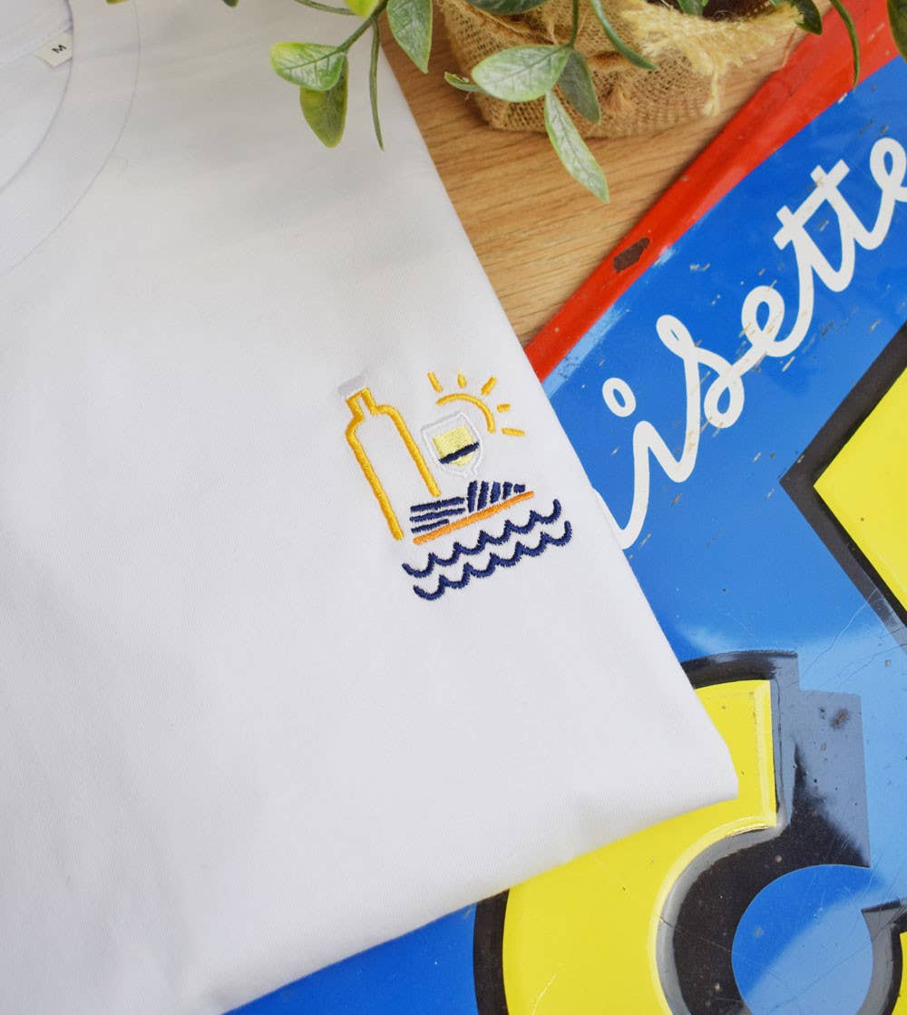 Wit Geborduurd t-shirt - espadrille voor groothandel op Faire0