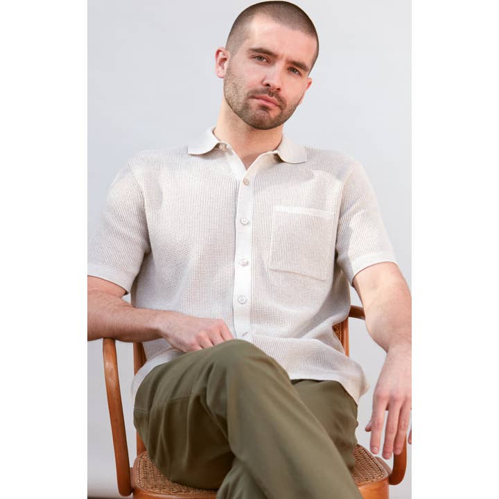 Herren Leichtes Baumwoll-Waffelstrickhemd für den Großhandel von Paul James Knitwear