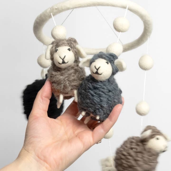 The Winding Road - Wholesale Baby Mobile - Baby Mobile - Natural Sheep - Nursery Decor1