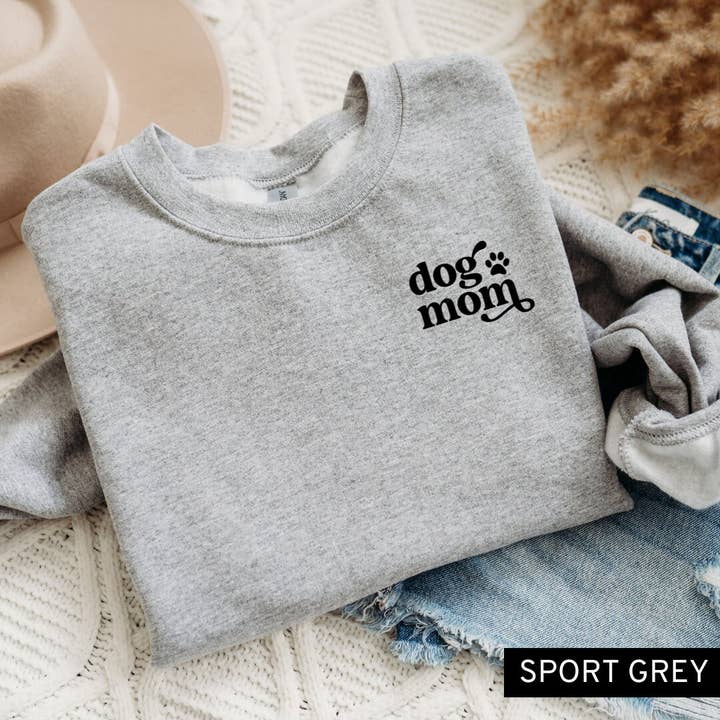 Dog Mom Sweatshirt, Hundeliebhaber, Rundhalsausschnitt, Dog Mom, Dog Dad für den Großhandel von Rosie and Vi