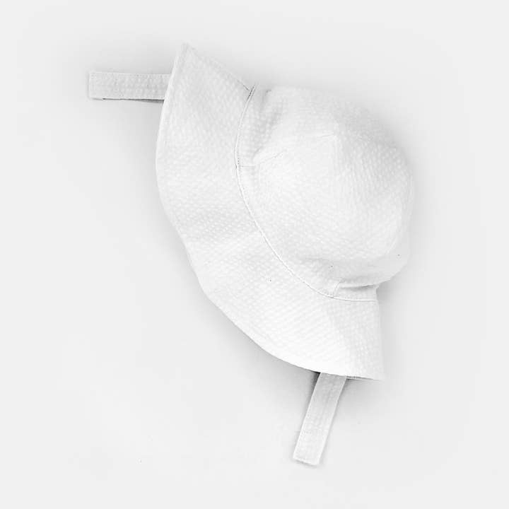 White Seersucker Sunhat Baby & Toddler SALE for wholesale by Huggalugs