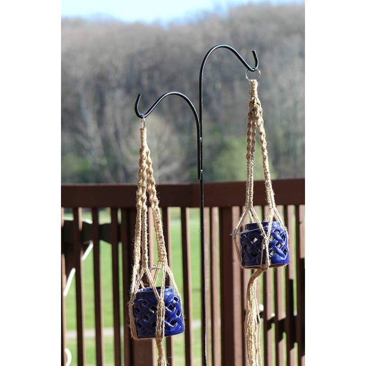 Ashman Online - Wholesale Outdoor Ornament/Decor - Ashman Double Span Black Deck Hook (2 pack), 46-Inch Length, Super Strong and ideal for Bird Feeders, Hanging Baskets, Lanterns, Wind Chimes.