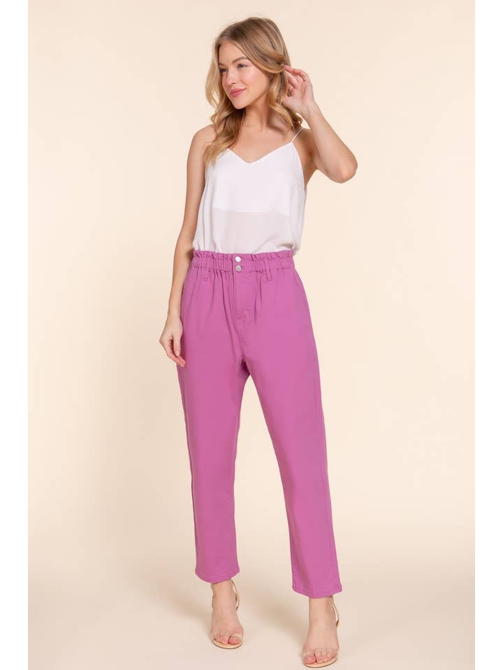 Active Basic | Active USA - Wholesale Pants - Women's - Paper Bag Stretch Cotton Twill Pants3