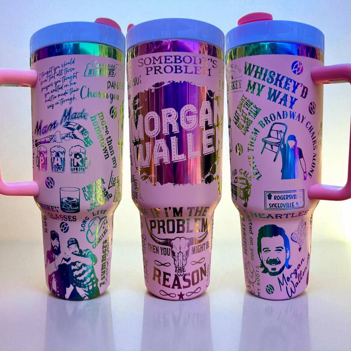 40oz Morgan Wallen Country Singer Themed Laser Engraved Tumbler for wholesale by Crafty AF Studio