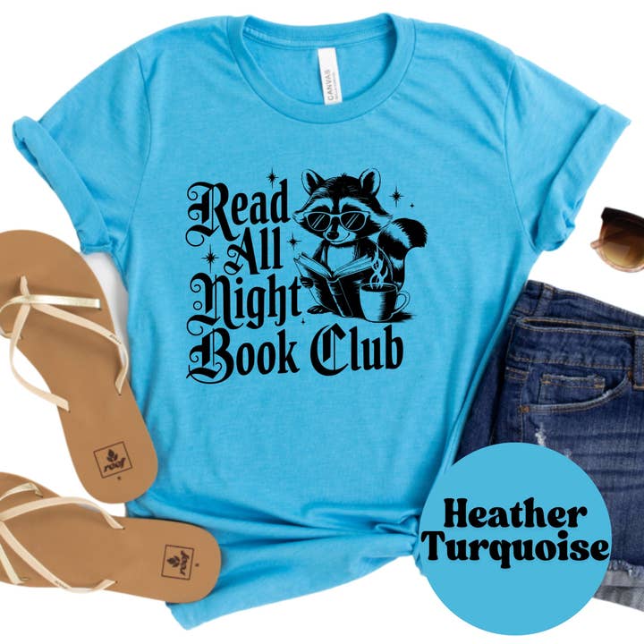Read All Night Book Club Shirt – Funny Book Lover Tee – No Sleep Reading Gift – Raccoon Reader Shirt – Late Night Bookworm Top for wholesale by Epic Life - Designed