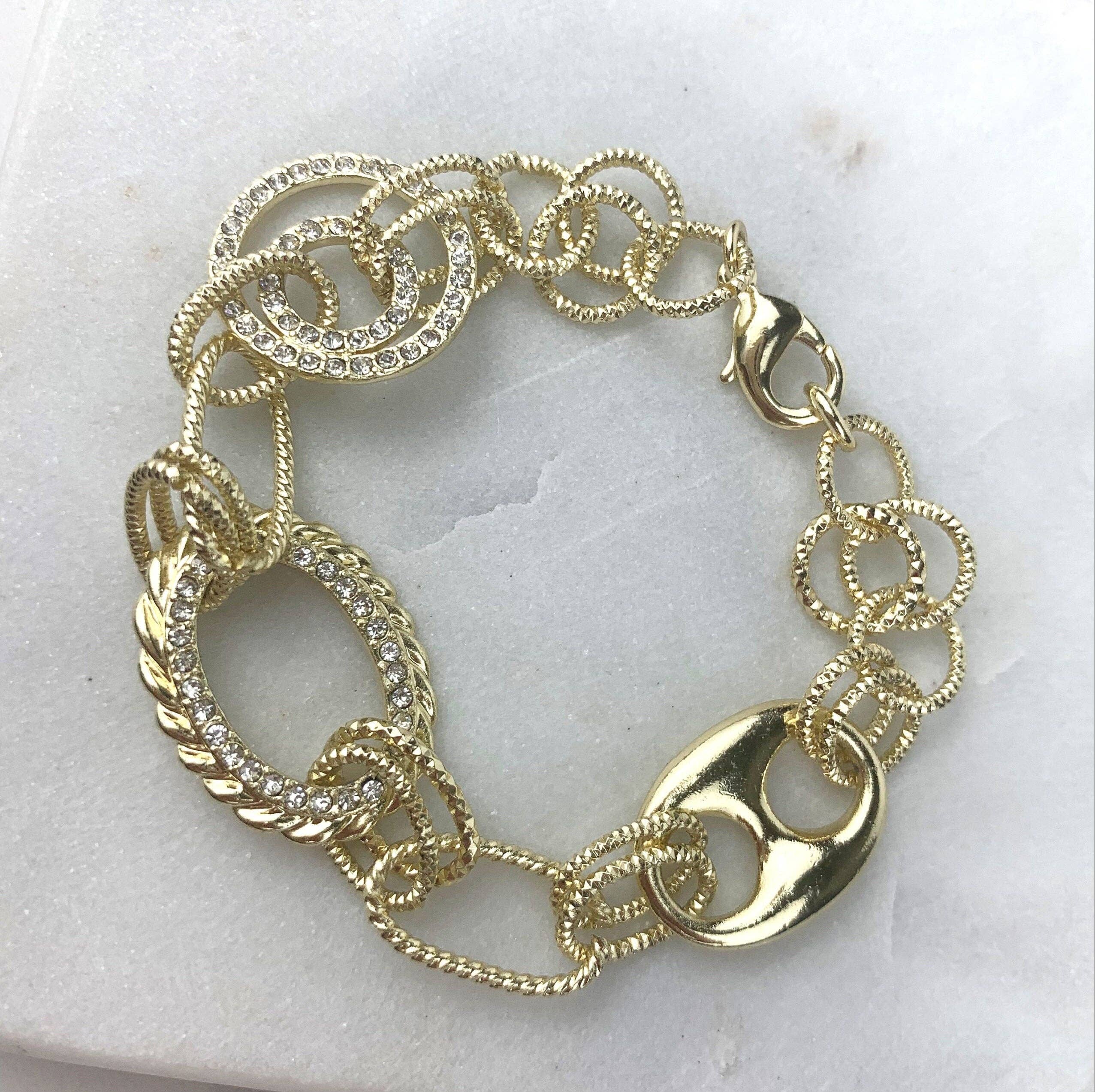 DIJU Jewelry - Wholesale  - 18k Gold Filled Cubic Zirconia Fashion Charms Bracelet Wholesale Jewelry Making Supplies5