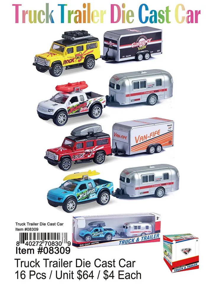 Truck Trailer Die Cast Car . for wholesale by Puka Creations