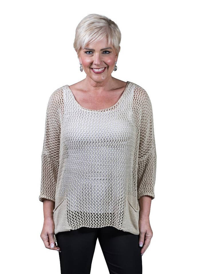 TINA Stephens Italy/Tees By Tina - Vente Haut en maille – femme - Surmatelas en tricot ouvert Lennox (BLS133)1