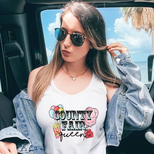 Trasferimento di calore County Fair Queen DTF per la vendita all'ingrosso da parte di Trendy Transfers