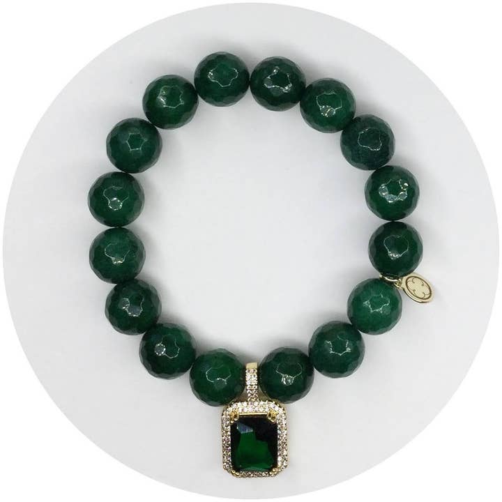 Smaragdgrüne Jade mit Pavé Emerald Hidden Gem für den Großhandel von Oriana Lamarca Designs