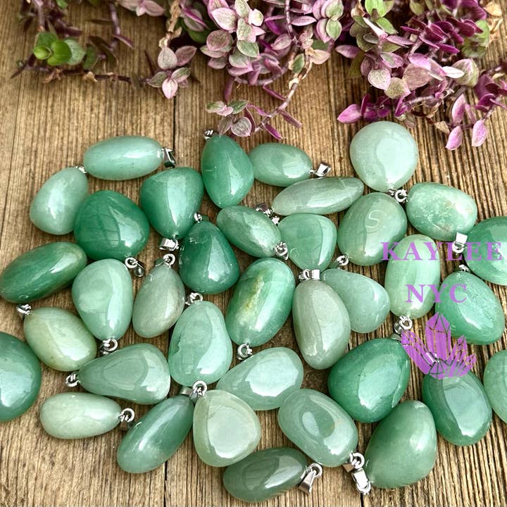 Natural Aventurine Crystal Pendant for wholesale by KayleeNYC
