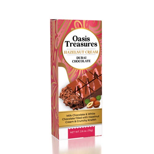 Showcase - Wholesale Chocolate Bar - Dubai Chocolate Hazelnut Cream by Oasis Treasures FLASH SALE