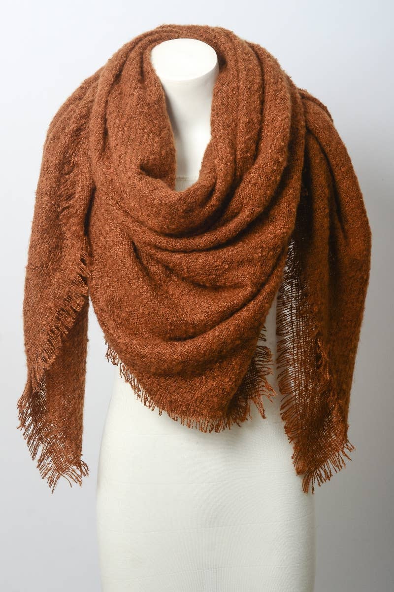 Leto Accessories - Wholesale Scarf - Women's - Cozy Mohair Square Scarf – Openwork Blanket Wrap ❄️🧶7