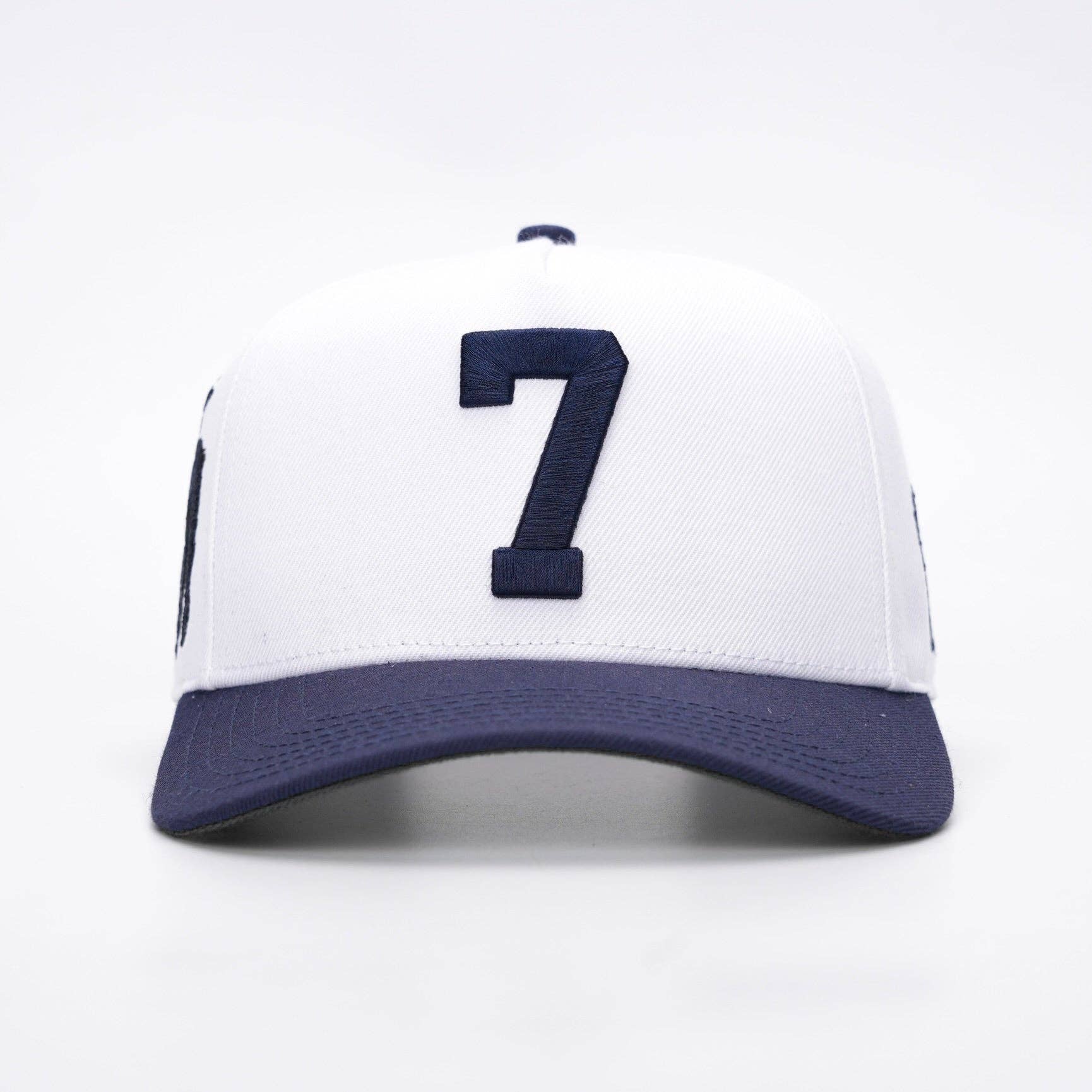 Malta Apparel LLC - Wholesale Baseball Cap - Unisex - [PRE-ORDER - SHIPS JANUARY 16TH] ‘7’ Premium Wool Blend SnapBack - White/Navy5