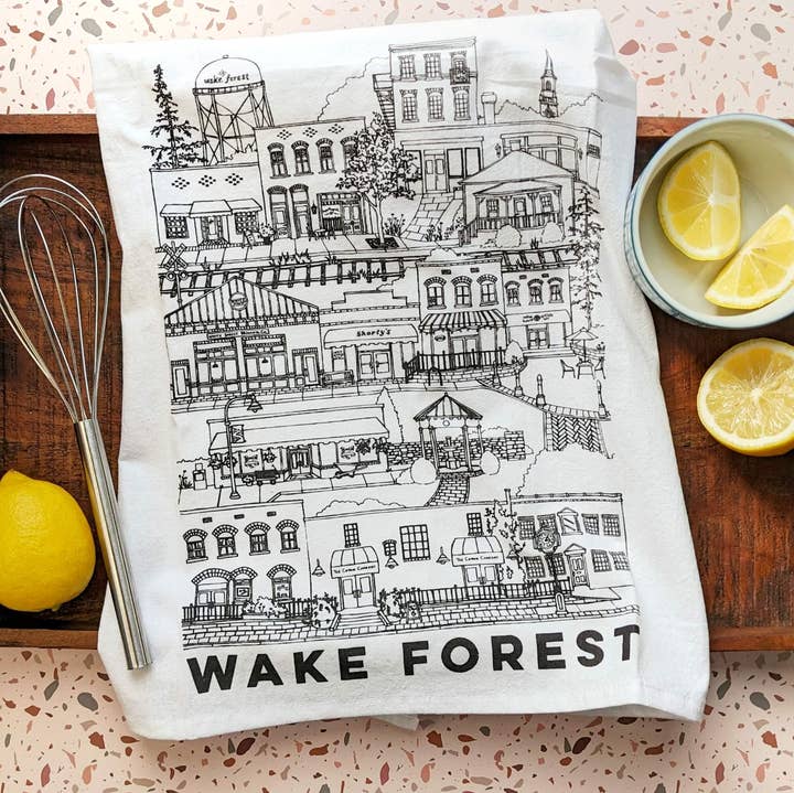 Papermill Creative - Wholesale Tea Towel - Wake Forest, North Carolina cotton tea towel